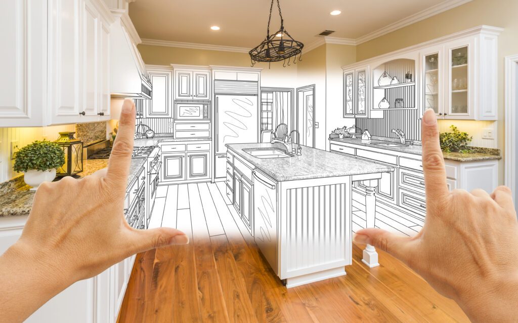 Hands Framing Custom Kitchen Design Drawing